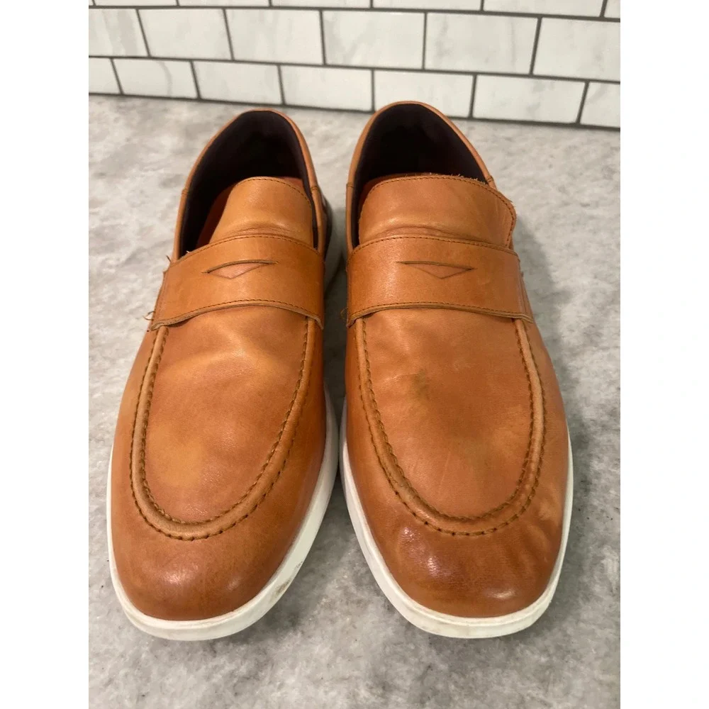 Wolf & Shepherd Loafer Mens 11.5 Honey Tan Crossover Leather Penny Sneaker Sole